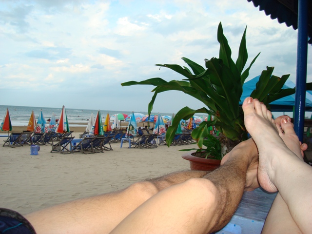 Legs on the beach