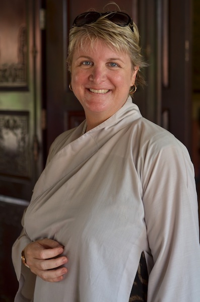 Flattering Buddhist nun's shirt